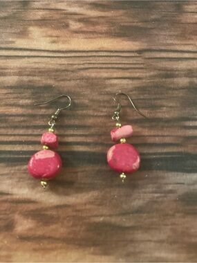Handmade Pink Ceramic? Drop Earrings - Women Jewelry